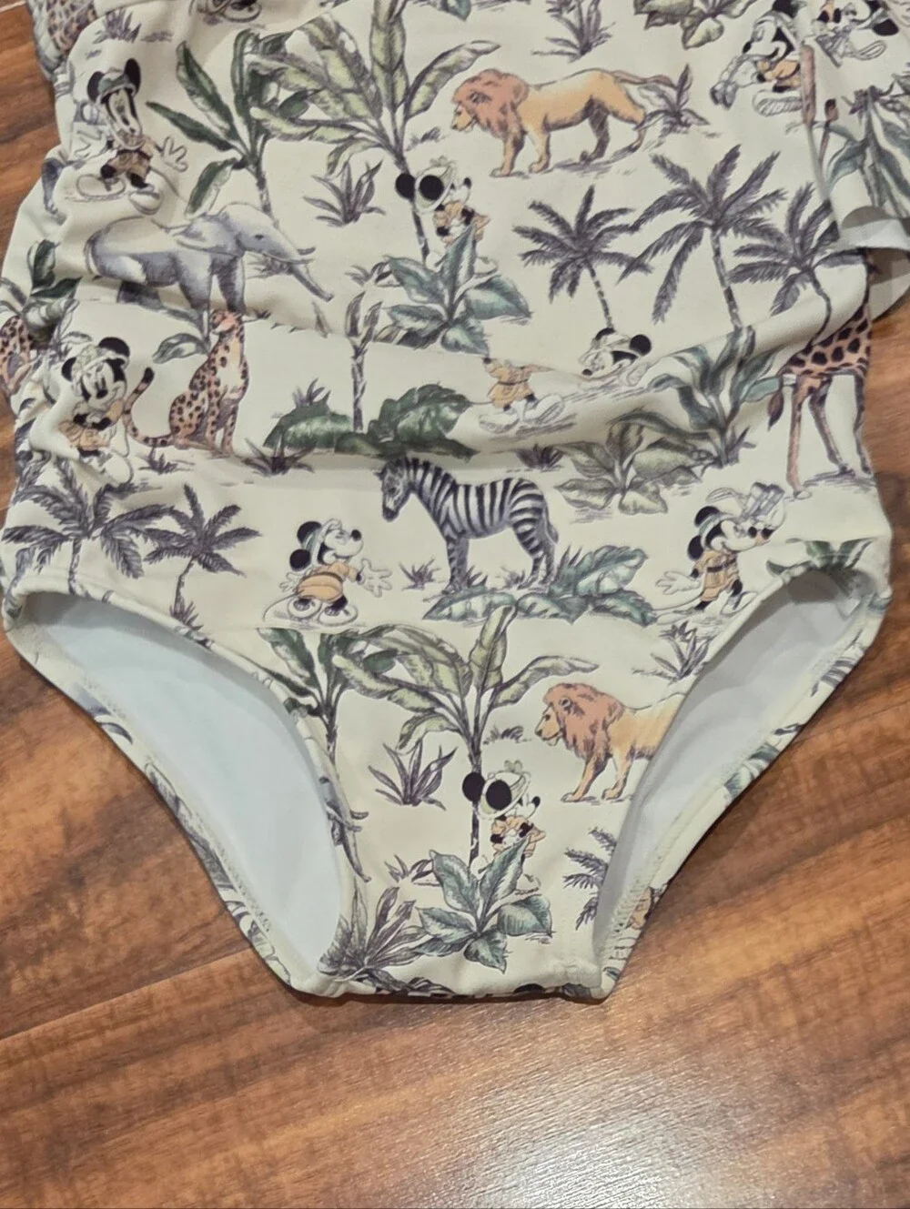 Janie and Jack X Disney Cream Tropical Animal Print One-Piece Swimsuit
